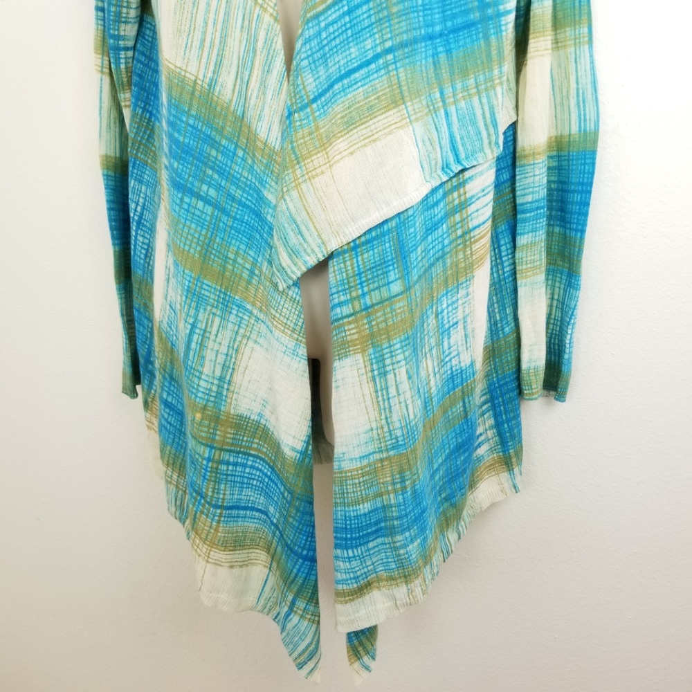 Anthropologie Sparrow Blue Plaid Sweater Cardigan - Picture 5 of 8